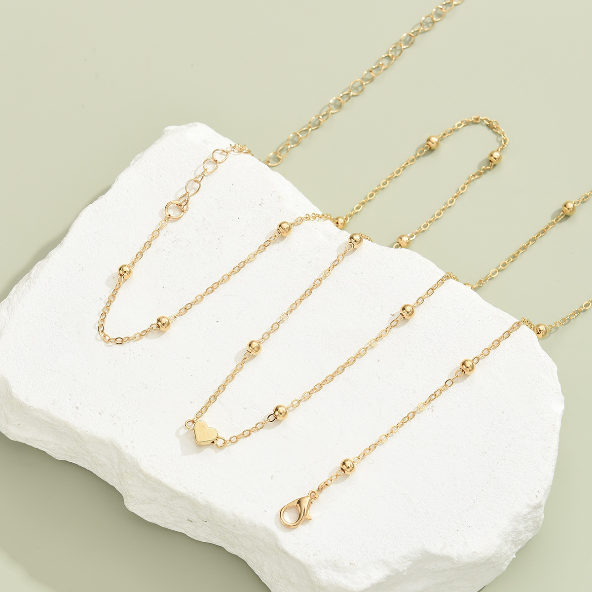Creative And Fashionable Heart-shaped Bead Waist Chain, Golden Alloy Waist Chain For Women, Summer Accessory.