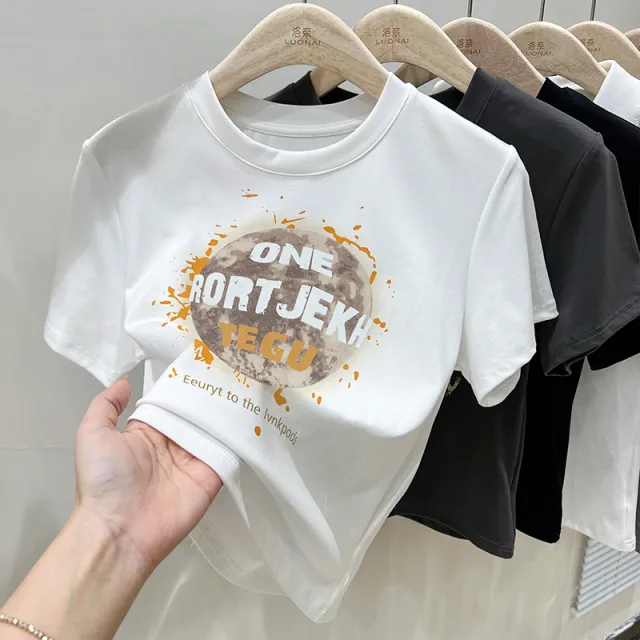 Women's Printed Short sleeved T shirt White - Shop at LoveMi
