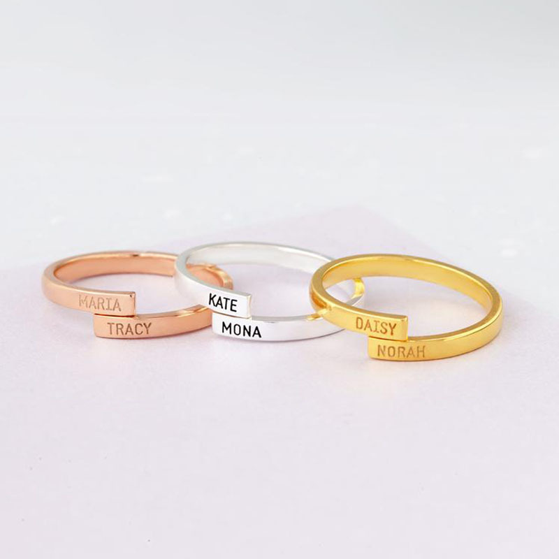 Custom Name   Ring Gold Plated Couple