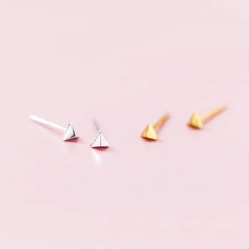 S925 Silver Earrings Women's Fashion Simple Triangle Geometry