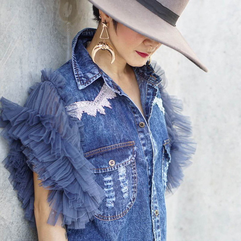 Title 2, Frayed denim jacket women