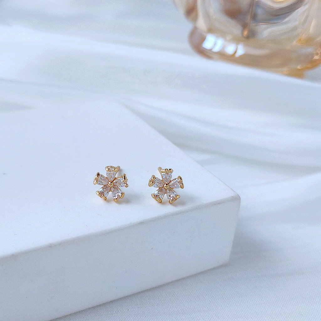Simple Small Earrings Female Bow Cross