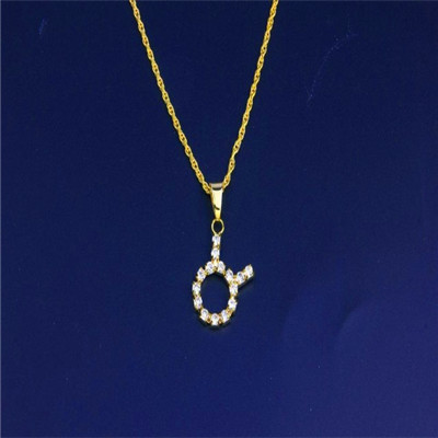 Accessories 12 Constellation Necklace Stainless Steel Simple Rhinestone