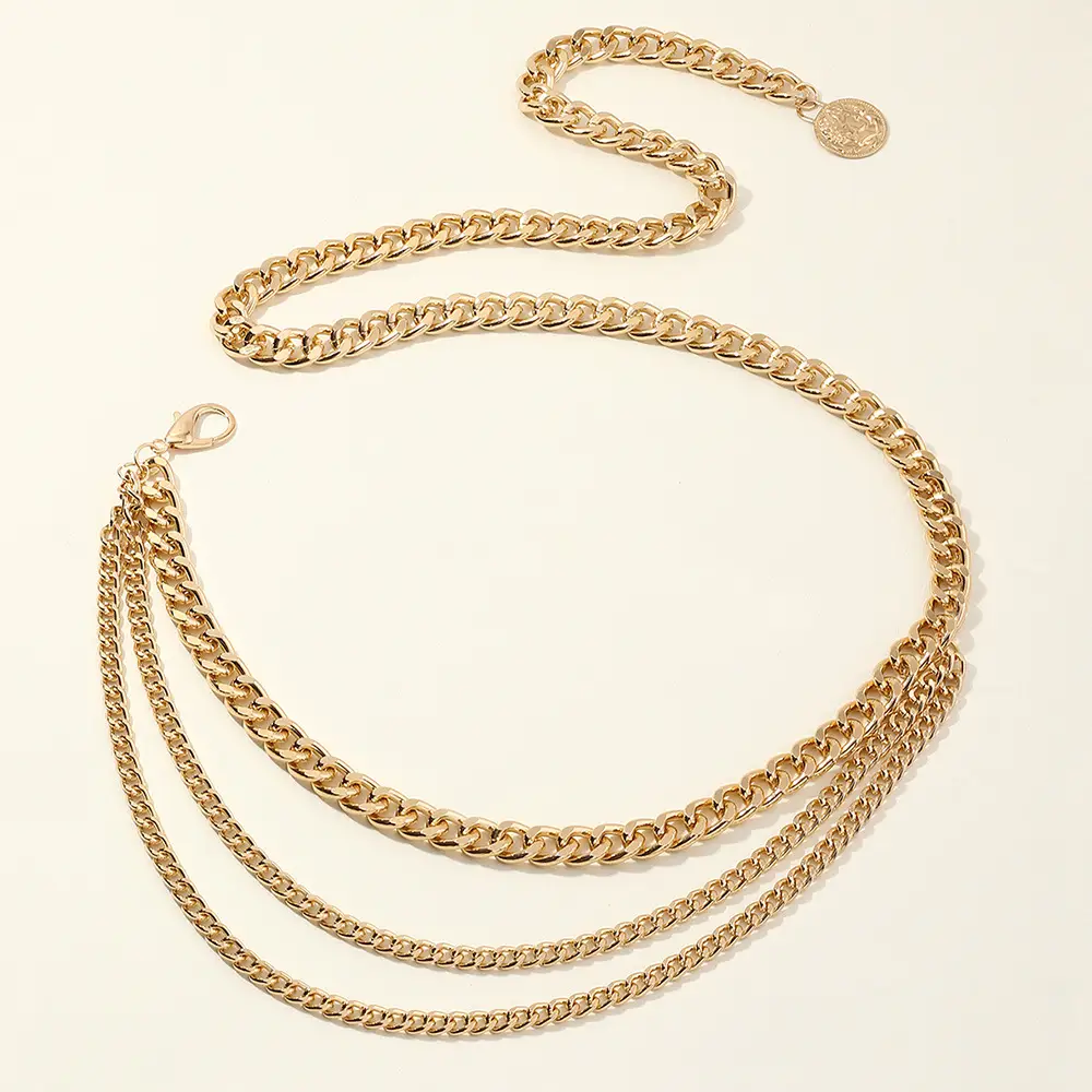 All-match Summer Korean Ladies Old Head Gold Chain Belt