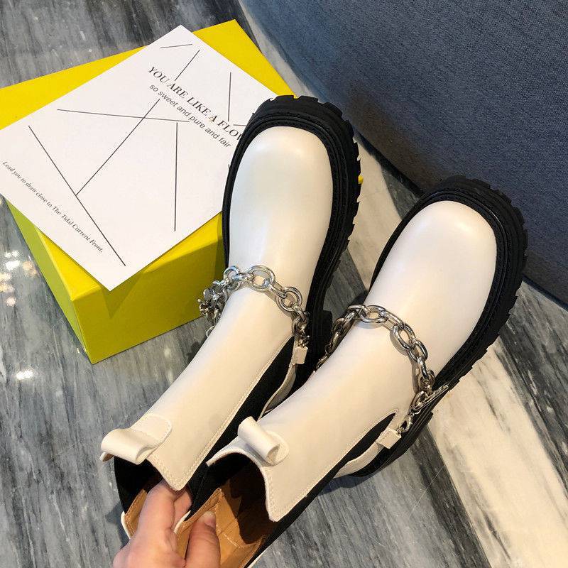 High  Boots British Style Round Toe Versatile Platform