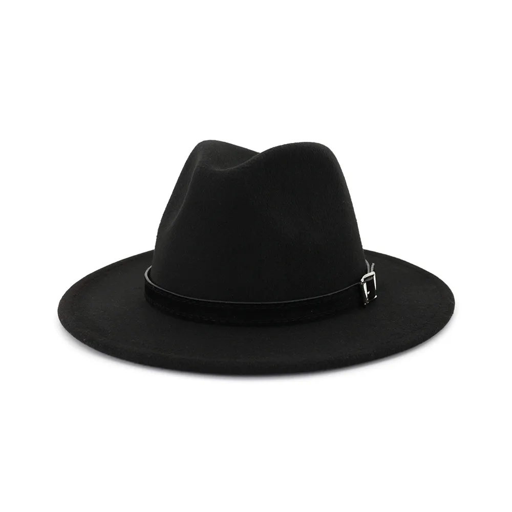 Women's Autumn And Winter Classic Jazz Hat Woolen Hat - Black