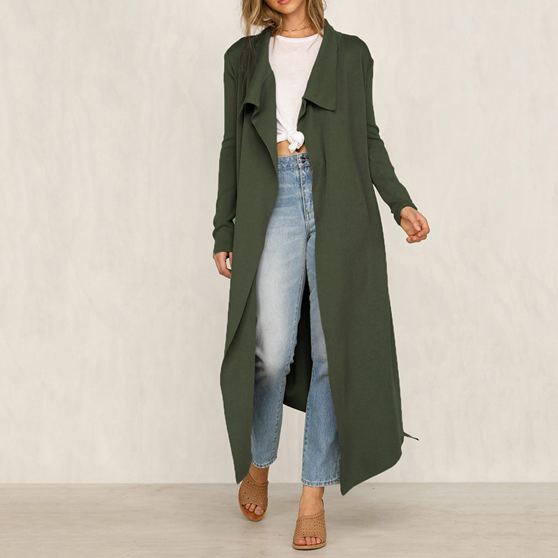 Trendy Coat Windbreaker Women's Lace Lapel Women's Clothing Grey - Shop at LoveMi