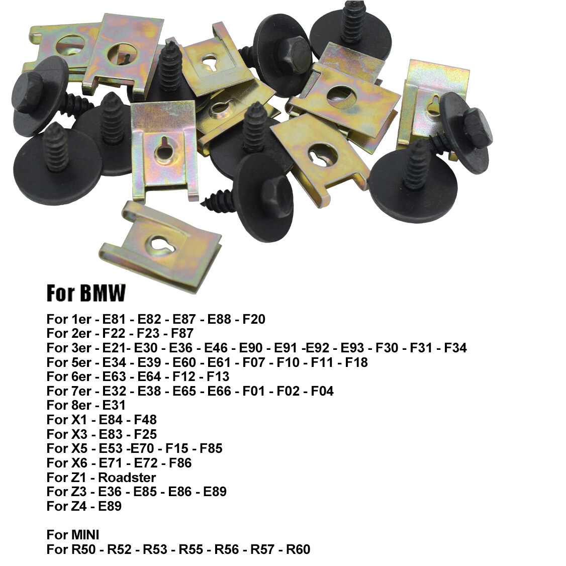 40x For BMW 1 3 5 7 X1 3 5 UNDERTRAY CLIPS SCREW ENGINE UNDER COVER SPLASH GUARD — image 10