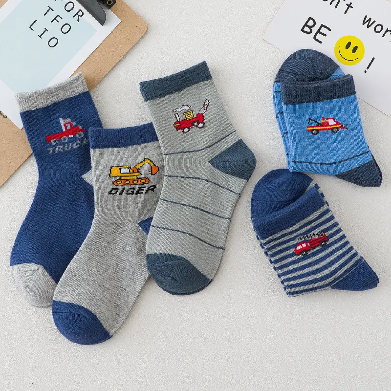 Spring and Autumn Cotton Car Cartoon Boy Socks