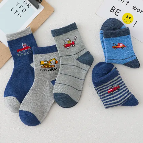 Spring and Autumn Cotton Car Cartoon Boy Socks