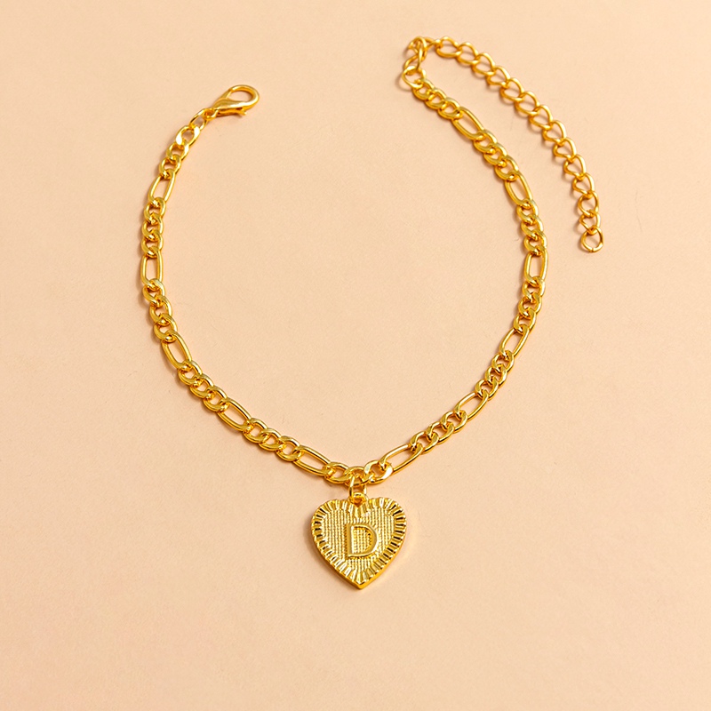 … Color Heart Pendant Foot Bracelets Women