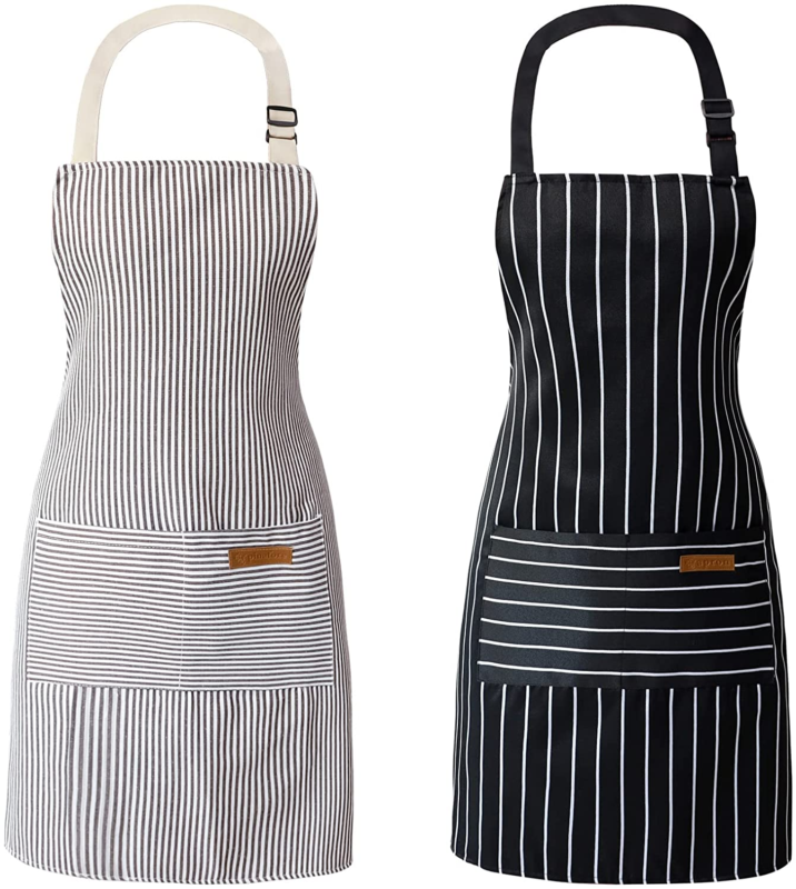 Title 6, Household Cotton Linen Halterneck Striped Apron