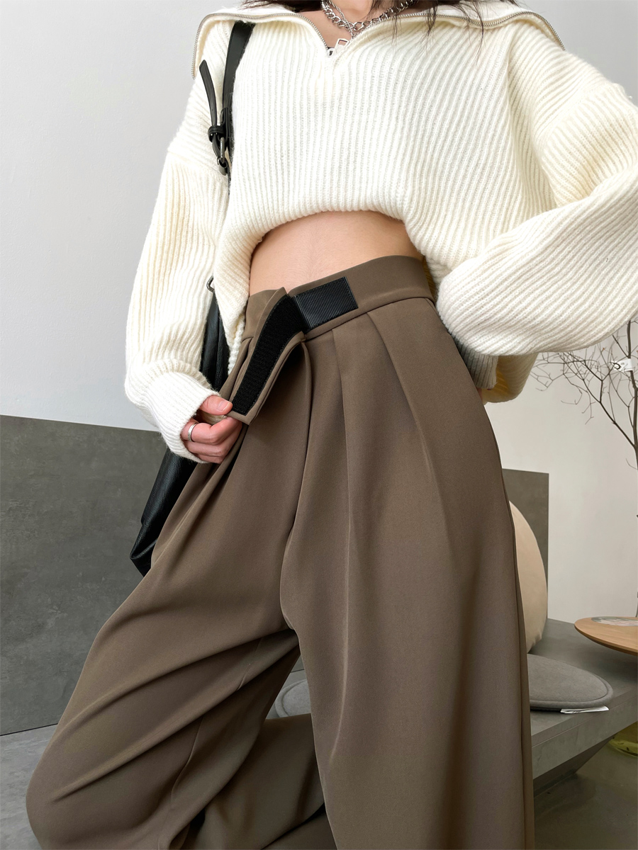 Title 2, Gray-brown Wide-leg Pants Women