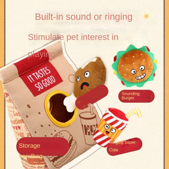 Plush Dog Toy Utters Noise Leaks Food Digs Out Delicious Food - Shop at LoveMi