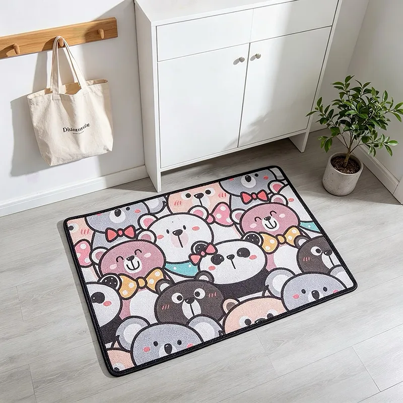 1pc Cartoon Cute Loop Pile Print Door Mat