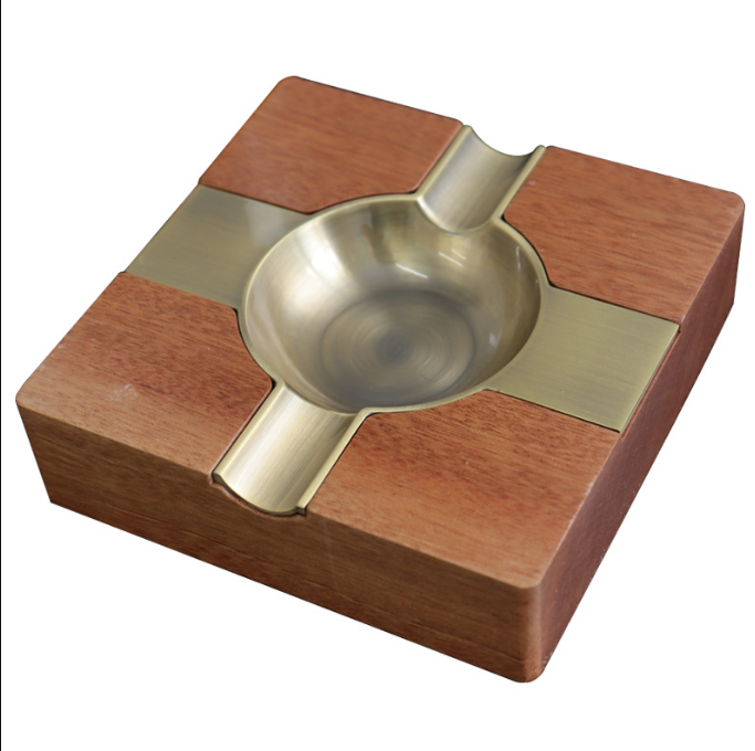 Artisan Metal Wood Ashtray