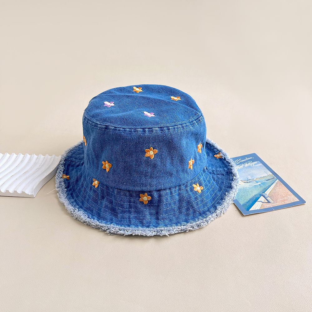 Ruffled Denim Fisherman Hat