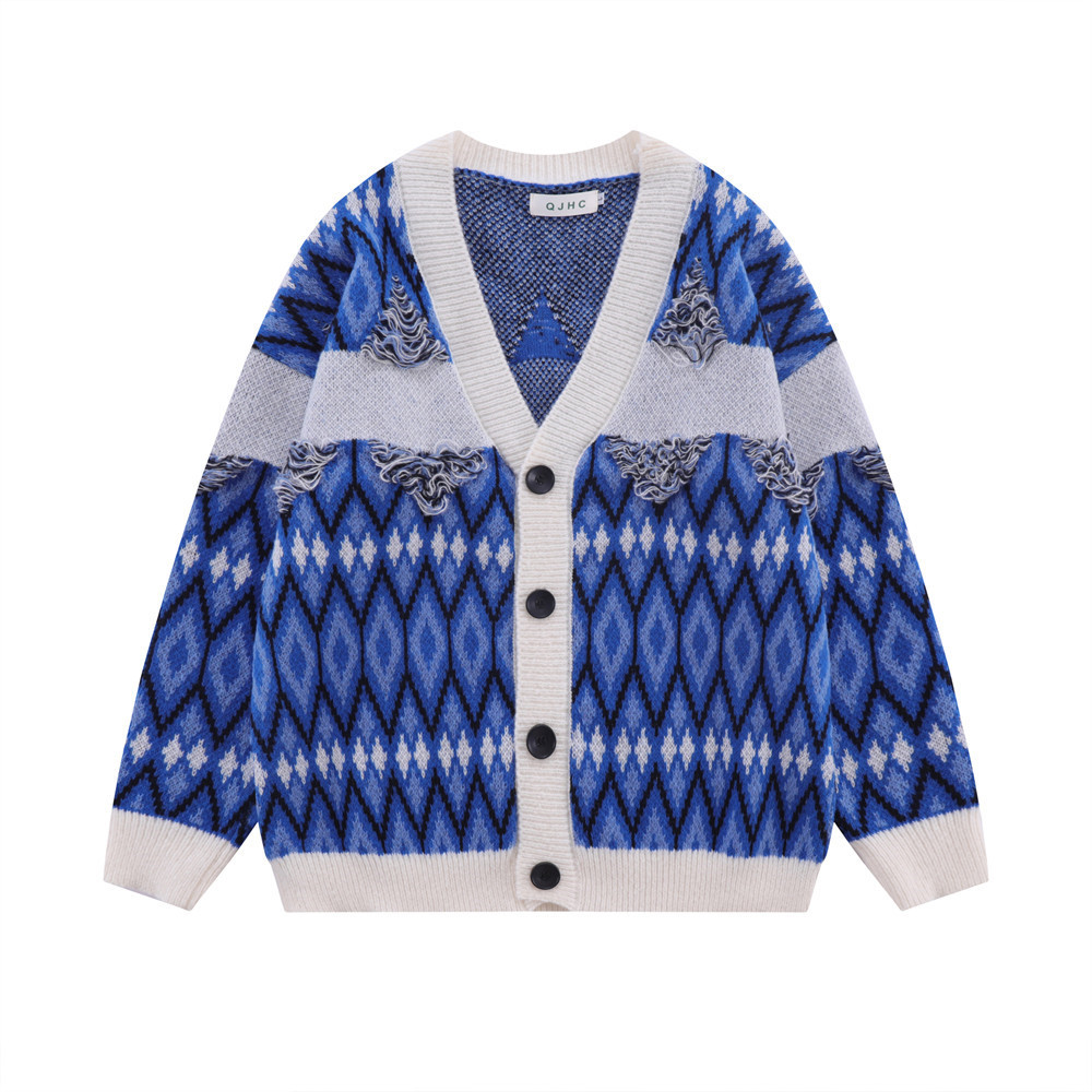 European And American Trend Niche Loose V-neck Sweater Jacket