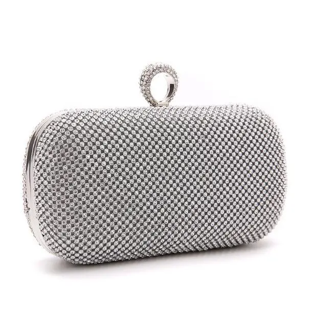Evening Clutch Bags Diamond Studded Evening Bag With Chain Shoulder Bag Sliver - Shop at LoveMi