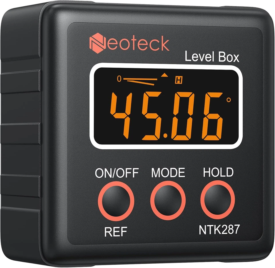 Digital angle finder magnetic inclinometer with orange readout