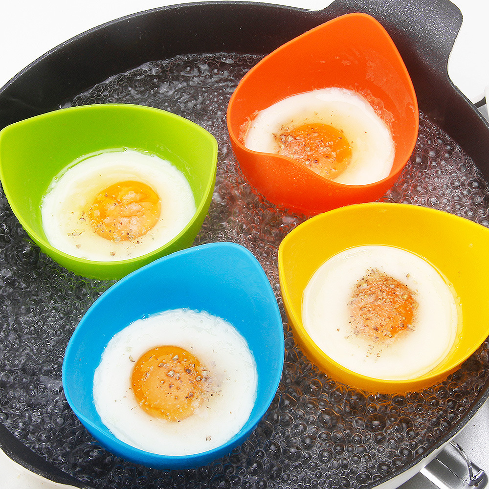 Silicone egg boiler egg non-stick boiler cup (yellow)