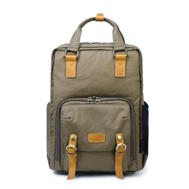 Cotton Canvas Leisure Photography Shoulder Vintage Camera Backpack Green - Shop at LoveMi
