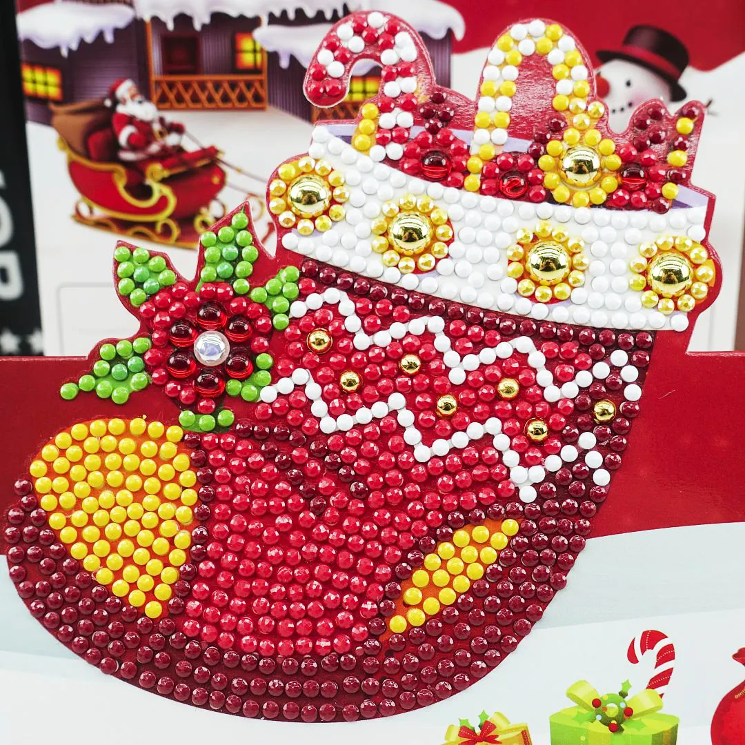 Christmas DIY Diamond Painting Greeting Cards 5D Cartoon Birthday Postcards Kids Festival Embroidery Greet Cards Gifts – image 2