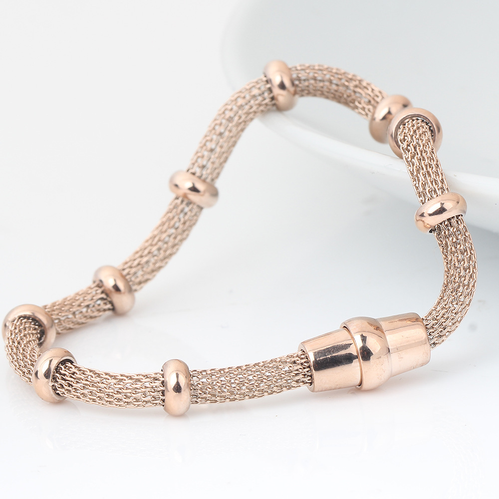 Titanium Steel Mesh Chain Simple Versatile Stainless Steel Ball Bracelet