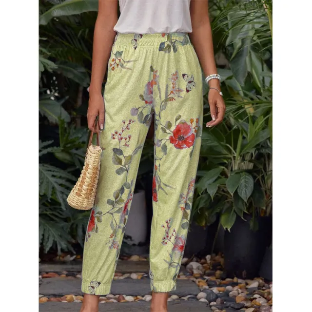 Autumn And Winter New Printed Harem Pants Casual Pants Trousers Yellow - Shop at LoveMi