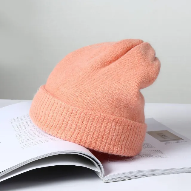 Winter Cashmere Wool Hat Warm Knit Orange - Shop at LoveMi