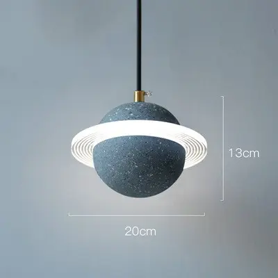 Planet Small Chandelier Red Single Head Bedroom