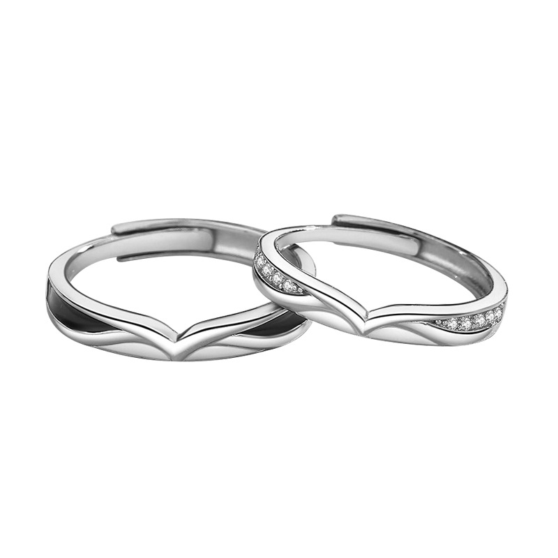 Fashion Couple Sterling Silver Ring