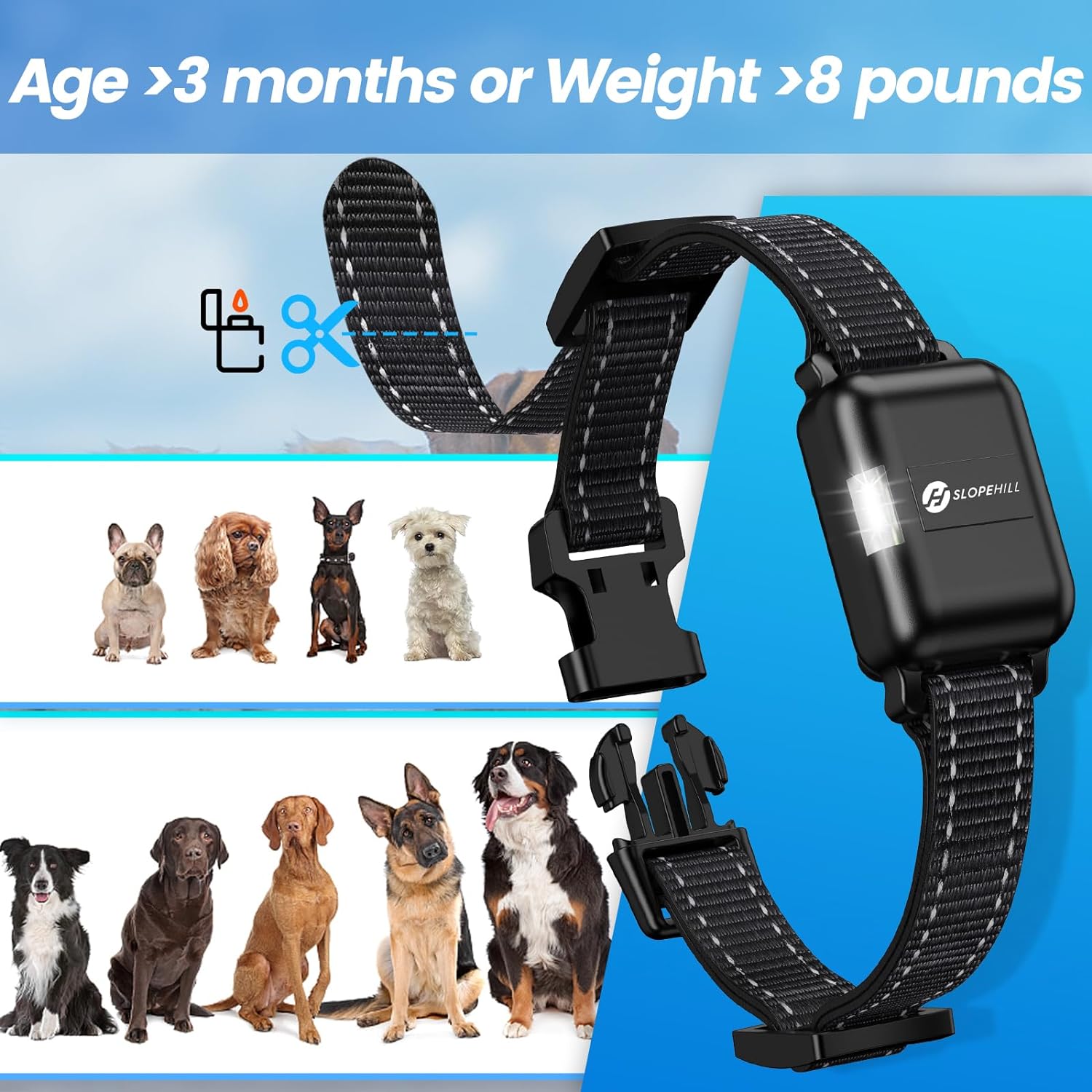 For 2 Dogs  Dog Training Collar Remote Control Anti Bark Vibration Pet Obedience Safe