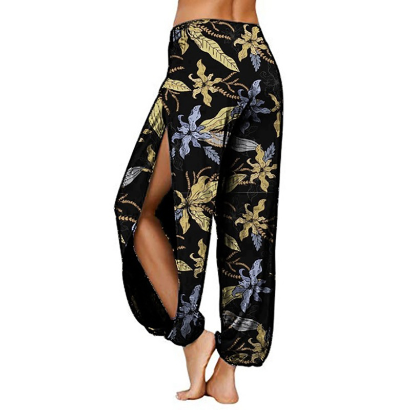 Women's Fashion Printed Harlan Pants With Split Ends