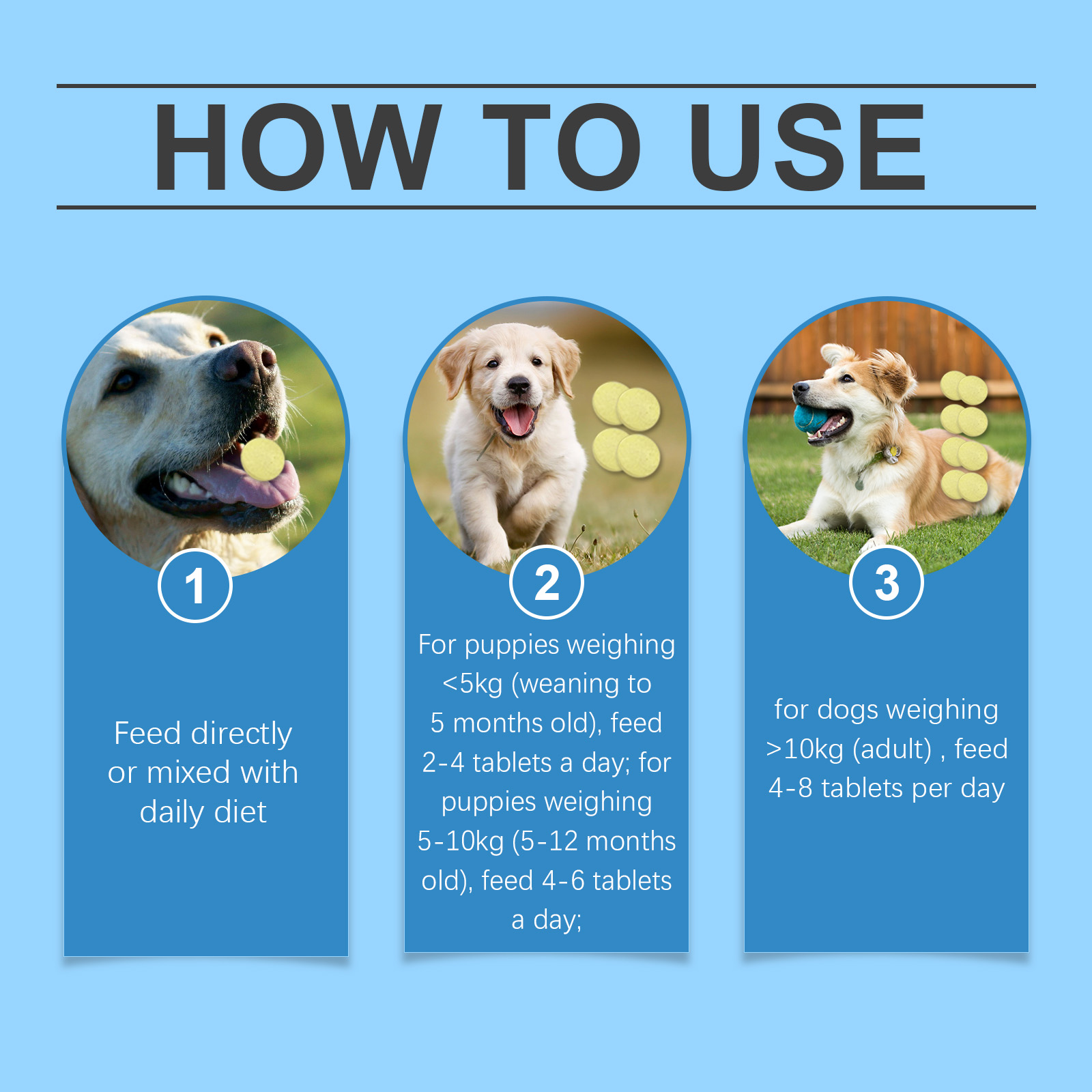 Dog Multivitamin Tablets, Daily Nutritional Supplement For Dogs, Supports Skin Coat, Joint, Digestion, Immune & Vision Health, 80 Chewable Tablets — foto 9