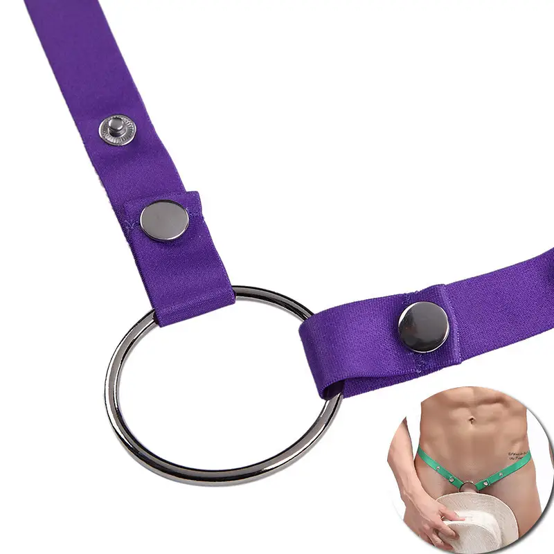 Men's European And American Color Lifting Ring Strapless Perspective Thong