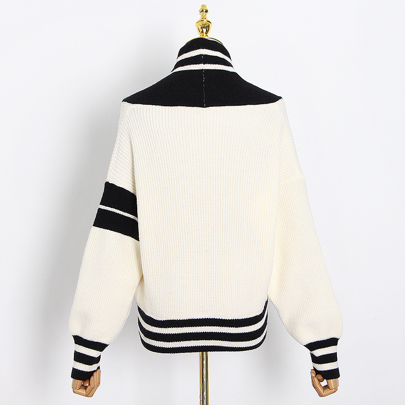 Title 6, College Style Cardigan Black And White Collisio...