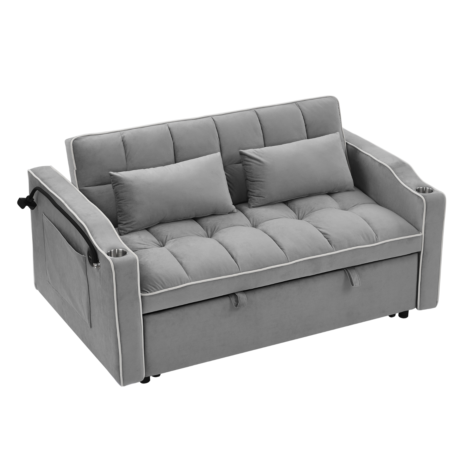 55.51 Inch Versatile Foldable Sofa Bed In 3 Lengths, Modern Sofa Sofa Sofa Velvet Pull-out Bed, Adju - Image 6