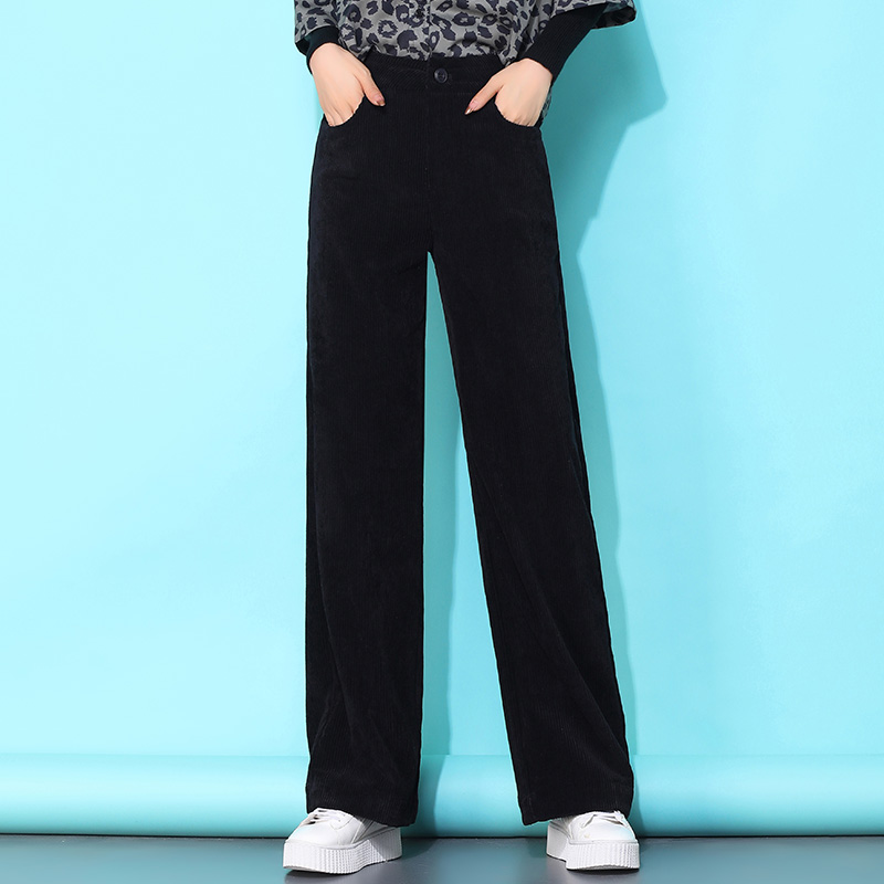 Title 3, Loose Casual Corduroy High Waist Wide Leg Pants