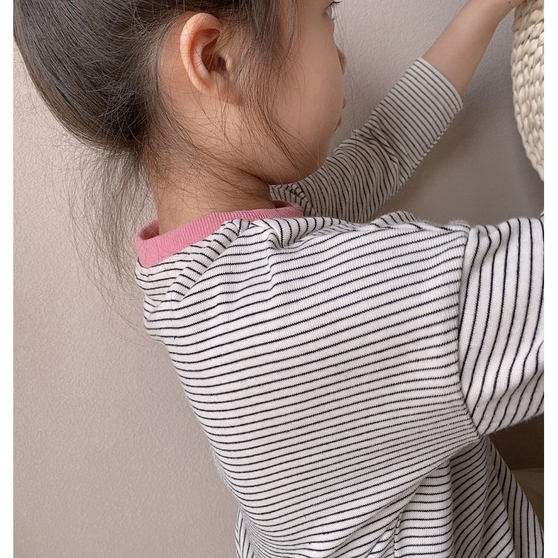 Boys And Girls Long-sleeved Striped T-shirt Top