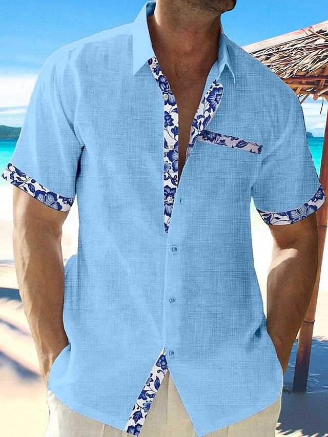 Title 1, Mens Summer Vacation Seaside Casual Shirts Com...