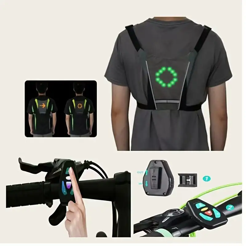 LED Sports Vests For Outdoor Running And Cycling,Featuring Active Lllumination For Visibility At Night.Lightweight, Fitted, And Breathable Design Suitablefor Va