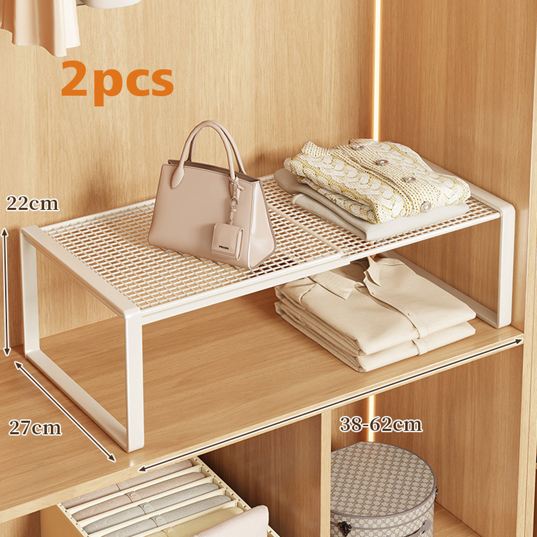 Extendable Wardrobe Tiered Shelves, Storage Rack,cabinet — image 2