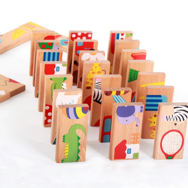 28 Animal Dominoes Children's Wooden Toy
