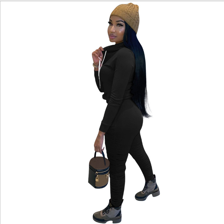 Trousers With Zipper Pocket Knitted Two-piece Suit