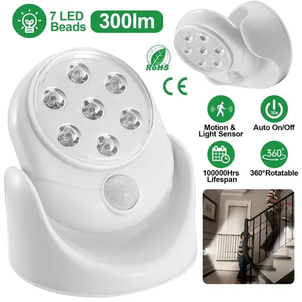 Wireless LED Spotlight 90 Degree Motion Sensor