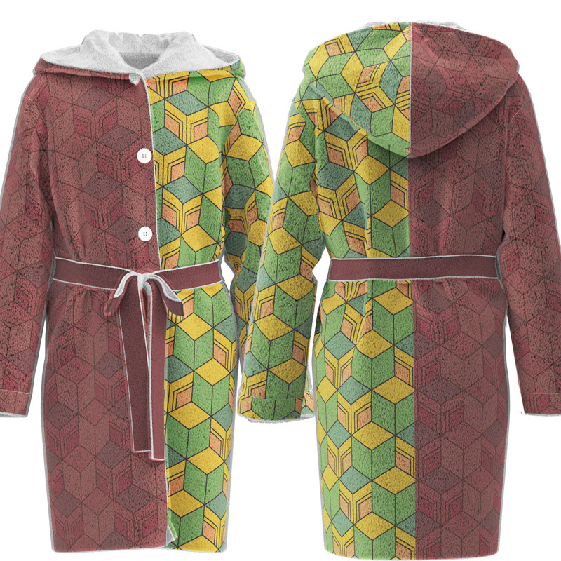 Title 8, Flannel Bathrobe Two-dimensional Cloak Pajamas