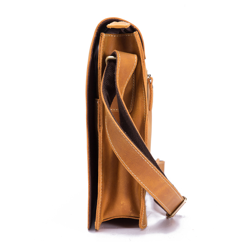 Vintage Leather Crossbody Business Briefcase — foto 3