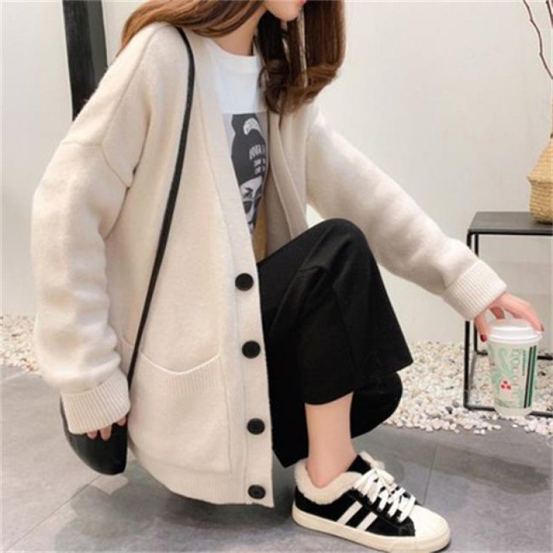Women's Lazy Loose Korean Sweater Cardigan