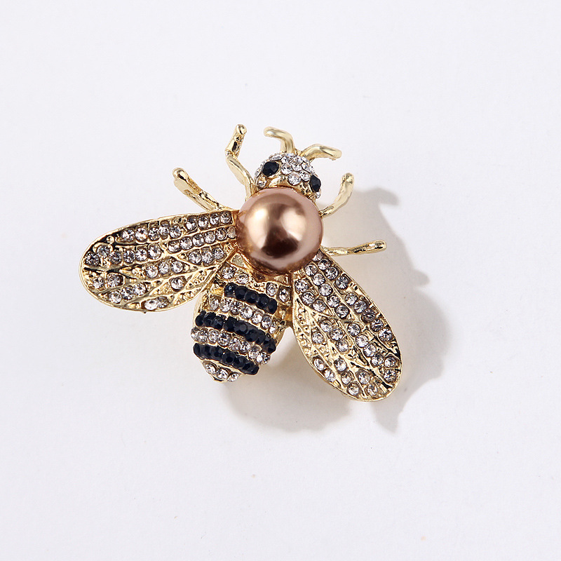 Title 5, Three-dimensional Alloy Pearl Full Diamond Bee ...